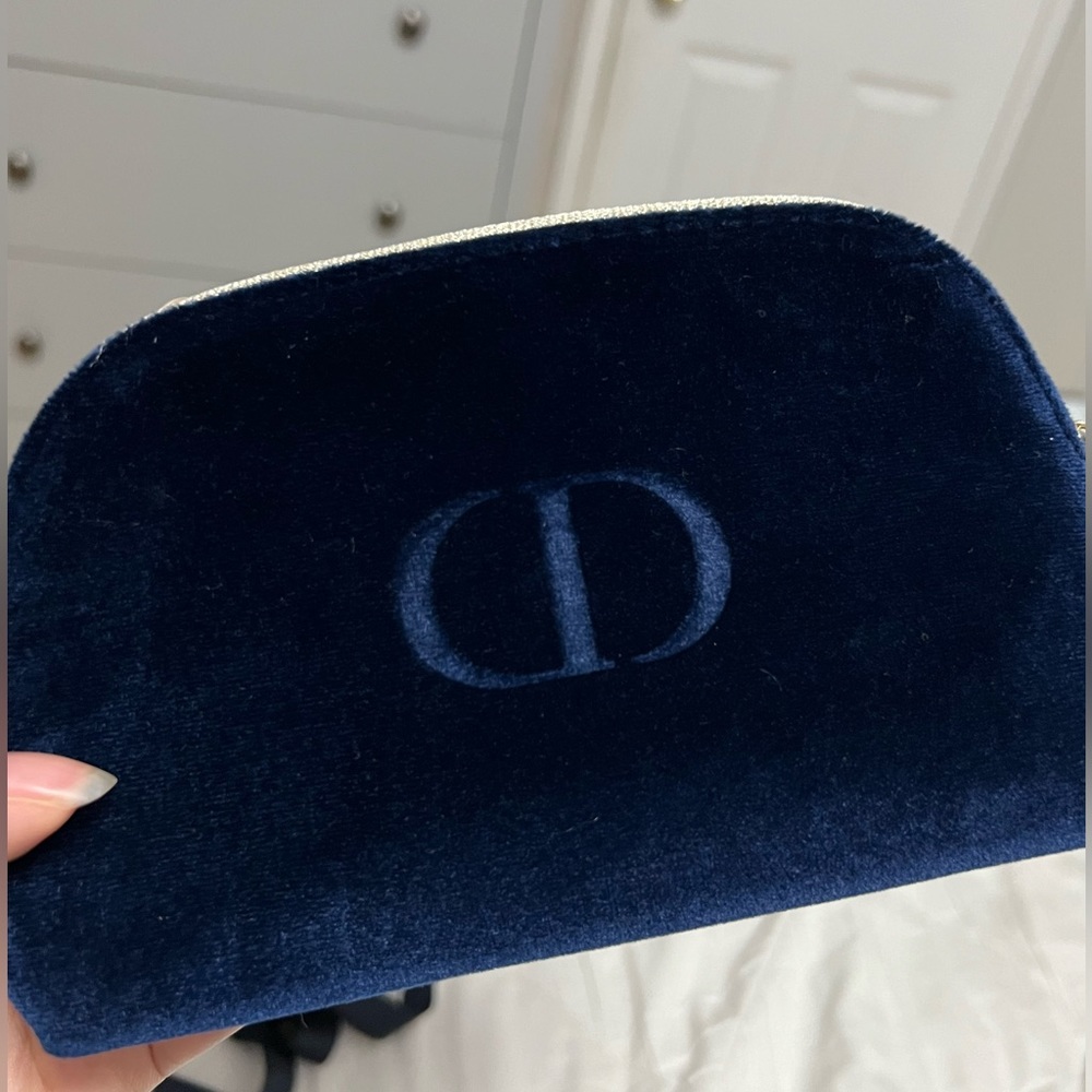 Dior suede beauty pouch